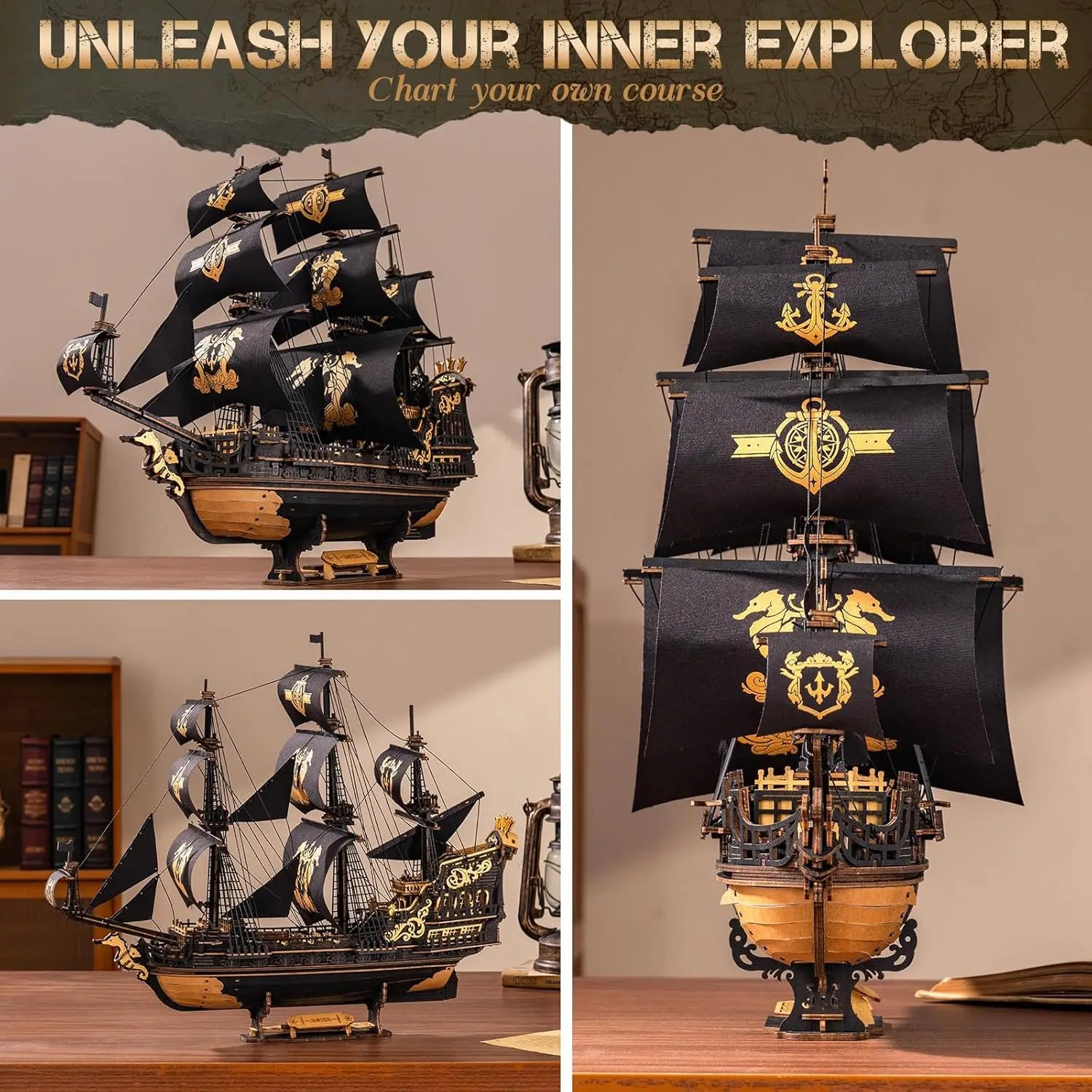 Puzzle 3D DecoNooks™ Barque en bois Seahouse