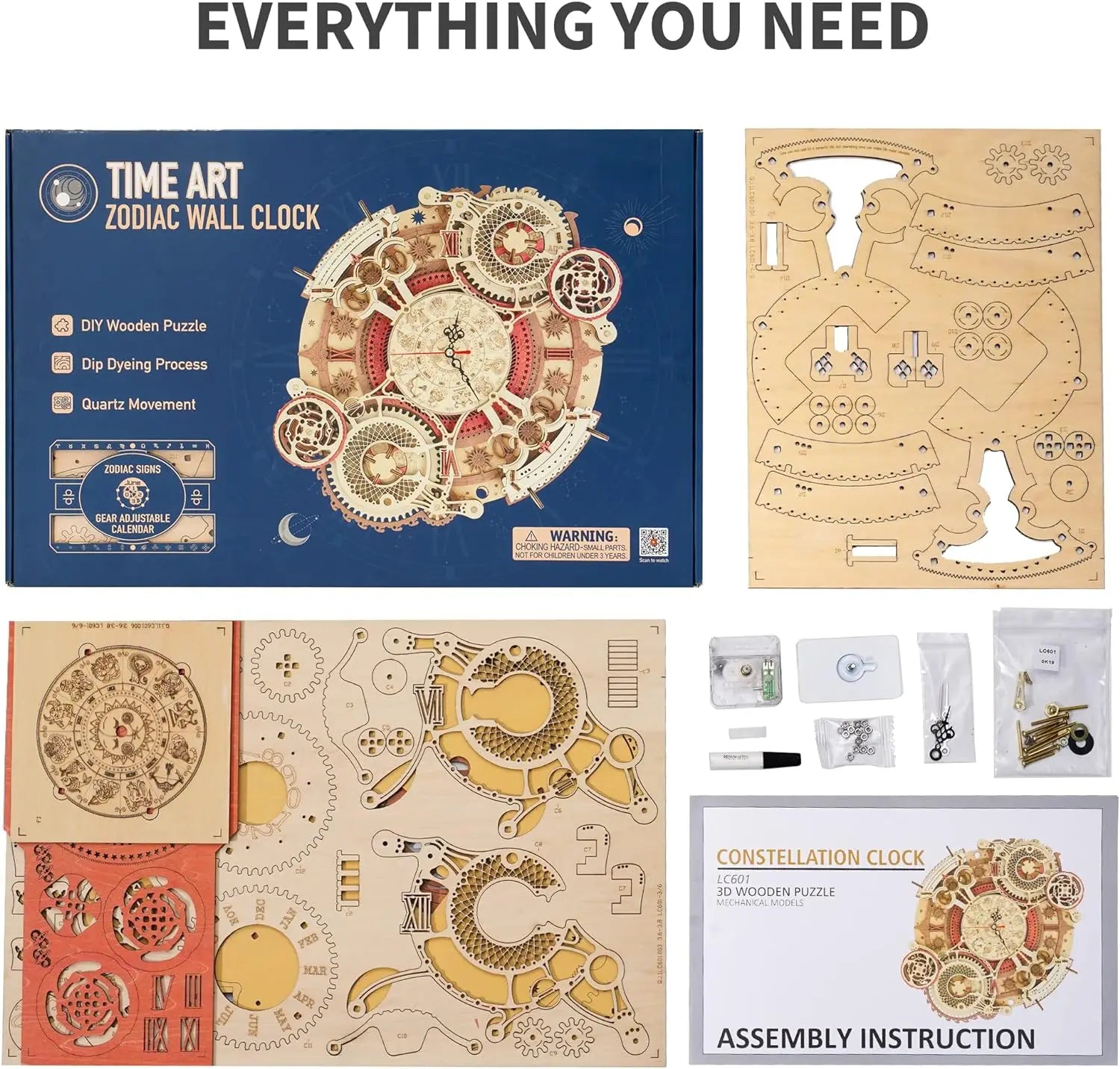 Puzzles en bois 3D DecoNooks™ Horloge Steampunk en bois