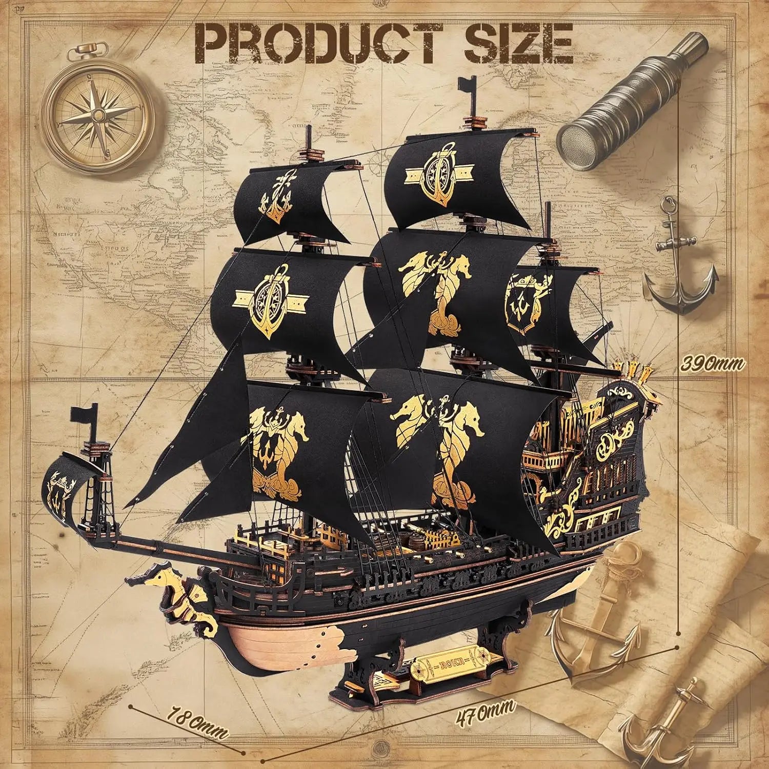 Puzzle 3D DecoNooks™ Barque en bois Seahouse