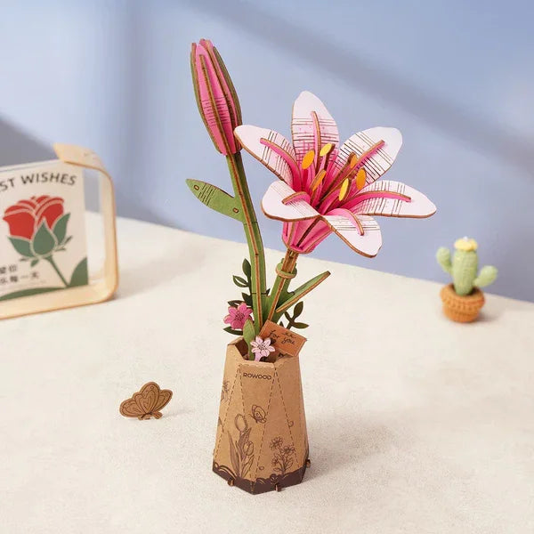 DecoNooks™ Robotime Rowood DIY Blumenstrauß aus Holz