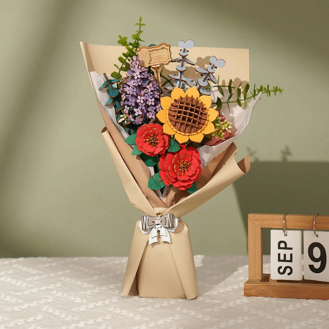 DecoNooks™ Robotime Rowood DIY Blumenstrauß aus Holz