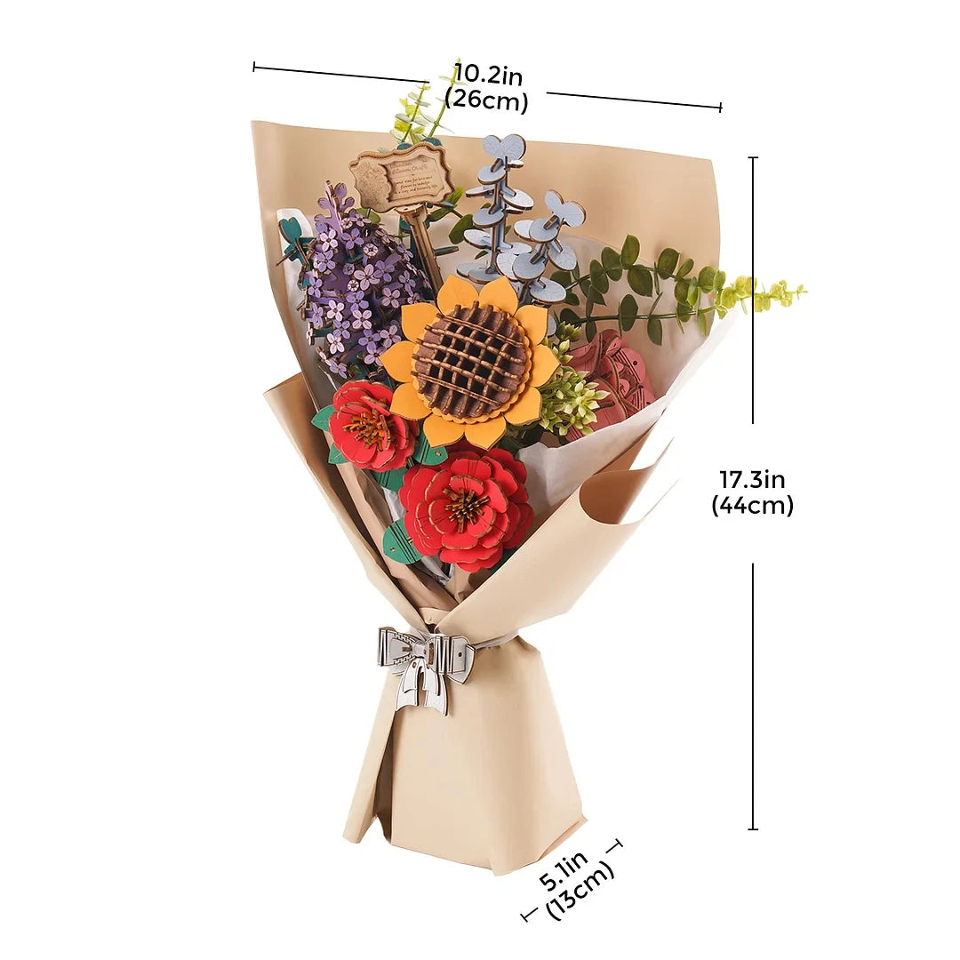 DecoNooks™ Robotime Rowood DIY Blumenstrauß aus Holz
