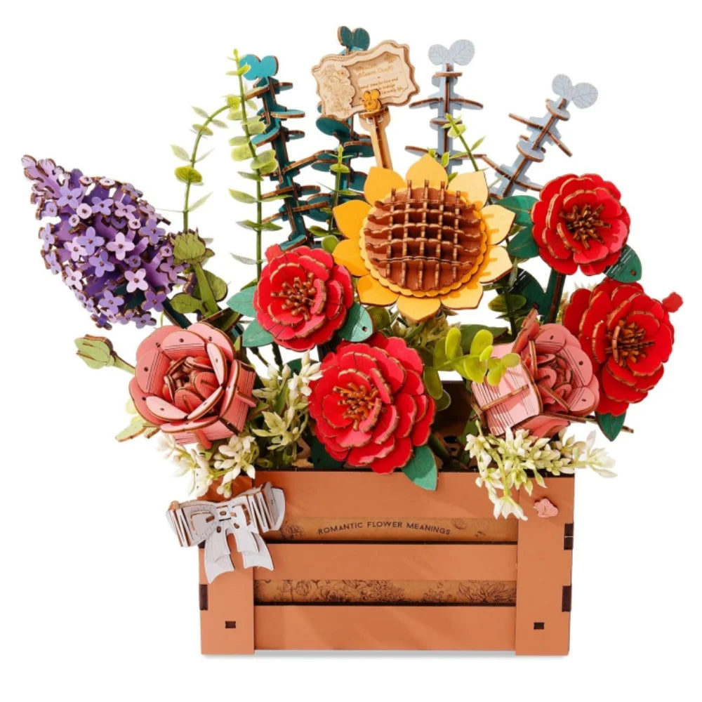 DecoNooks™ Robotime 3D-Puzzle DIY Holzpuzzle Blume