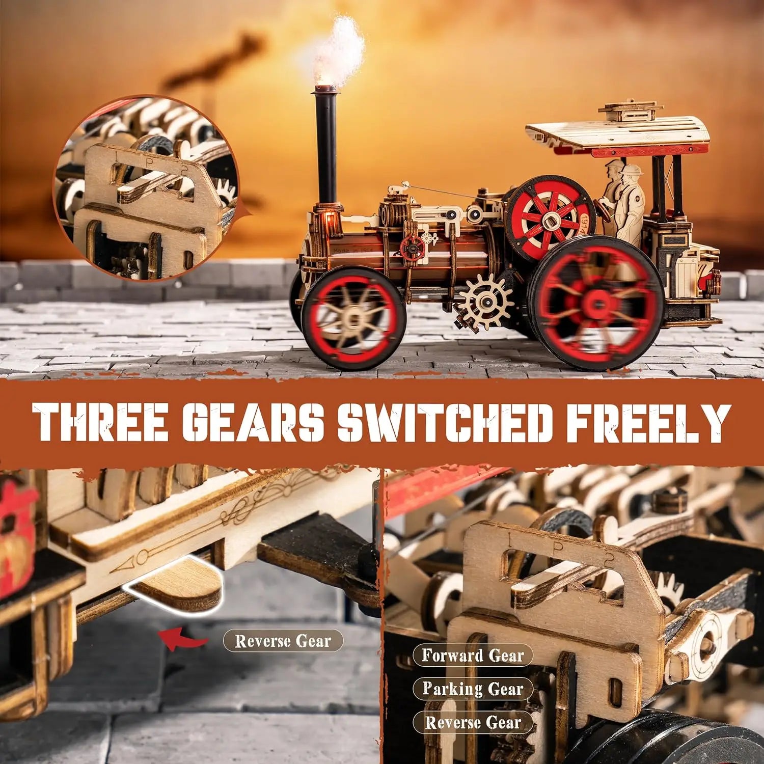 DecoNooks™3D Puzzl Mechanical Steam Locomotive