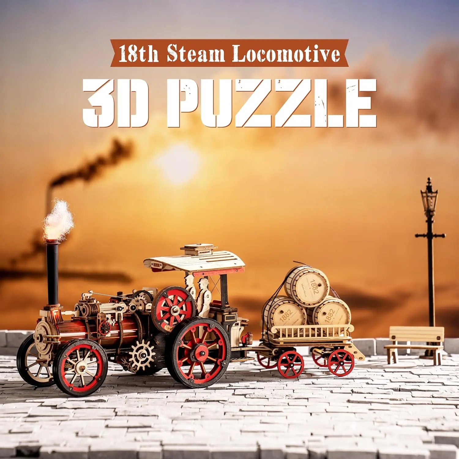 DecoNooks™3D Puzzl Mechanical Steam Locomotive