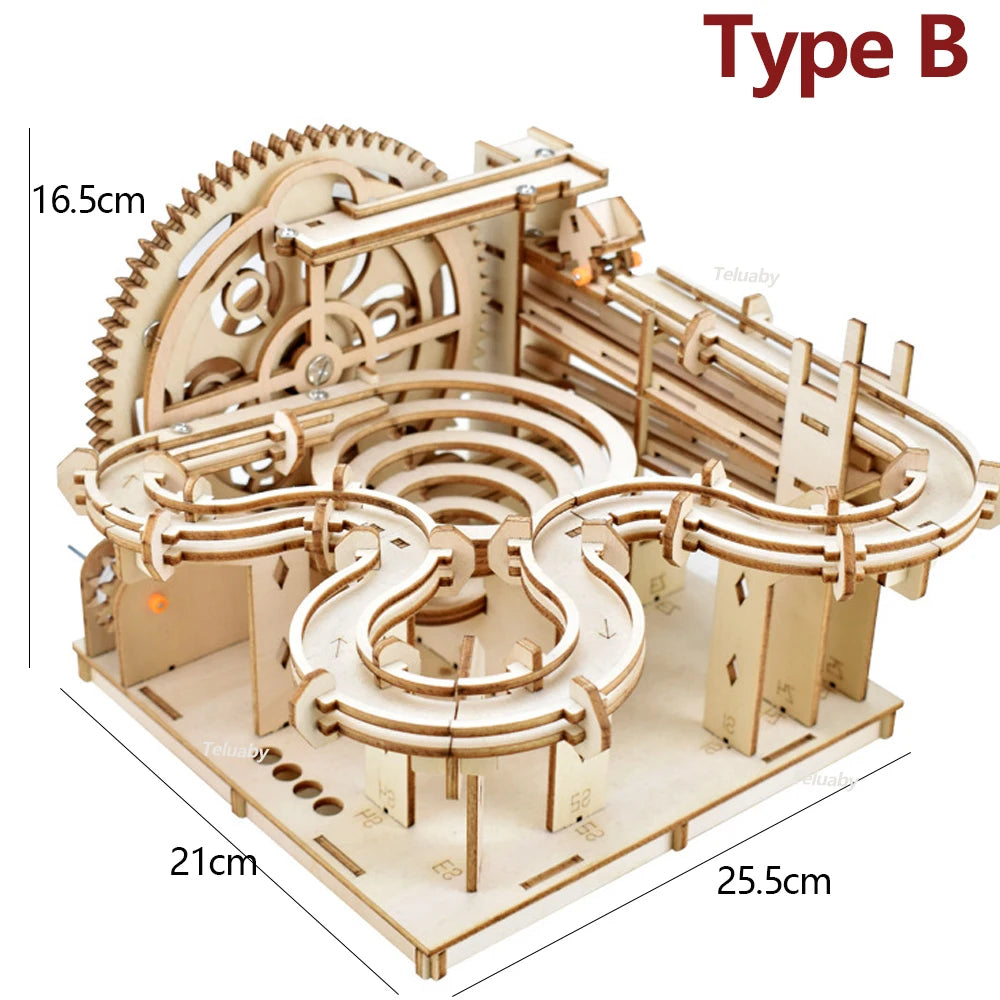 DecoNooks™ 3d Wooden Puzzle Building Model Marble Runs