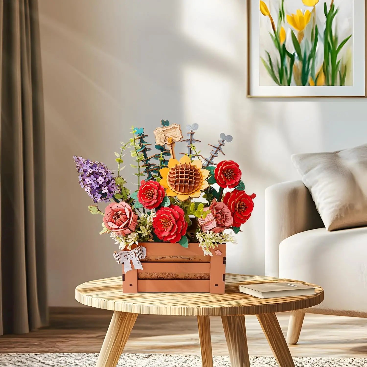 DecoNooks™ Robotime 3D-Puzzle DIY Holzpuzzle Blume