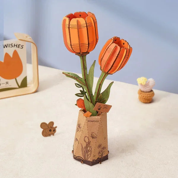 DecoNooks™ Robotime Rowood DIY Blumenstrauß aus Holz